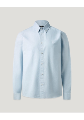 Belstaff Men's Street Shirt Compact Cotton Oxford Sky Blue Size L