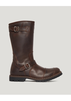 Belstaff Men's Endurance Motorcycle Boots Grain Leather Blackbrown Size Uk 6.5