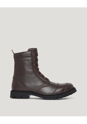 Belstaff Men's Resolve Motorcycle Boots Tumbled Leather Brown Size Uk 7