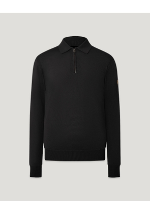 Belstaff Men's Kyle Polo Merino Wool Black Size S