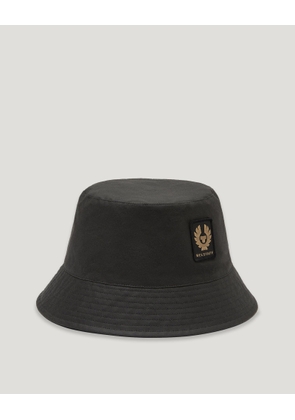Belstaff Unisex Bucket Hat Waxed Cotton Black Size M/l