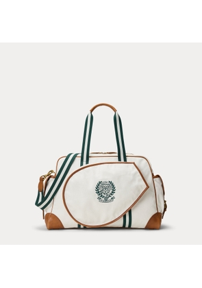 Wimbledon Leather-Trim Canvas Tennis Bag