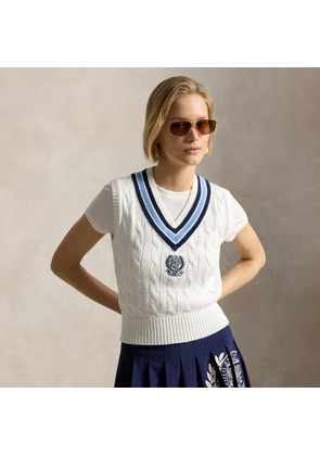 Wimbledon Cable-Knit Sleeveless Jumper