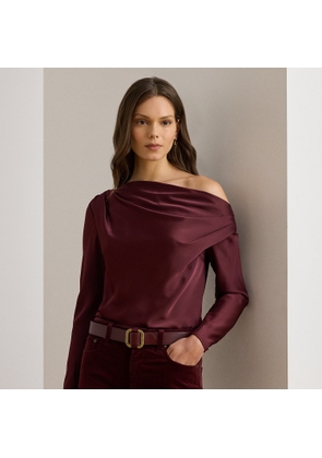 Satin Charmeuse Off-the-Shoulder Blouse
