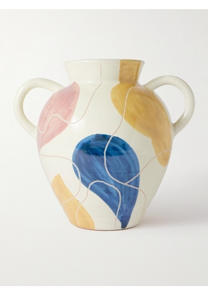 The Conran Shop - Wide Block Sgraffito Glazed Stoneware Vase - Men - Neutrals
