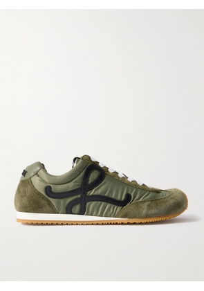 LOEWE - Ballet Runner 2.0 Logo-Appliquéd Shell, Suede and Leather Sneakers - Men - Green - EU 40
