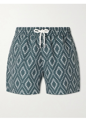 Frescobol Carioca - Rio Straight-Leg Mid-Length Printed Recycled Swim Shorts - Men - Green - S
