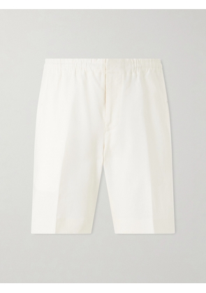 Zegna - Straight-Leg Pleated Linen Drawstring Shorts - Men - White - IT 46