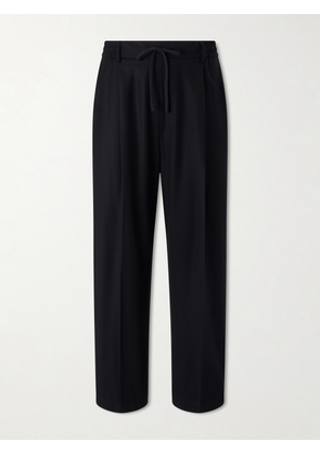 Barena - Mado Wide-Leg Wool-Blend Drawstring Trousers - Men - Black - IT 44