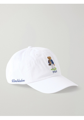 Polo Ralph Lauren - Wimbledon Logo-Embroidered Leather-Trimmed Cotton-Twill Baseball Cap - Men - White