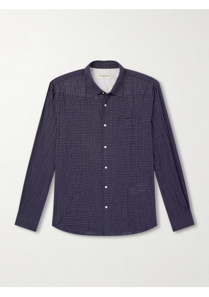 Officine Générale - Benoit Checked Cotton-Blend Voile Shirt - Men - Blue - XS