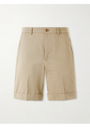 Valentino Garavani - Straight-Leg Cotton-Gabardine Shorts - Men - Neutrals - IT 46