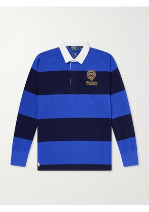 Polo Ralph Lauren - Wimbledon Logo-Embroidered Striped Cotton Rugby Polo-Shirt - Men - Blue - XS