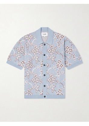 Corridor - Trellis Knitted Organic Cotton Shirt - Men - Blue - S