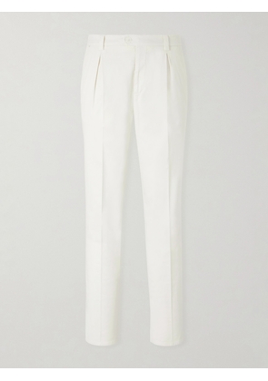 Brunello Cucinelli - Straight-Leg Cotton-Blend Golf Trousers - Men - White - IT 46