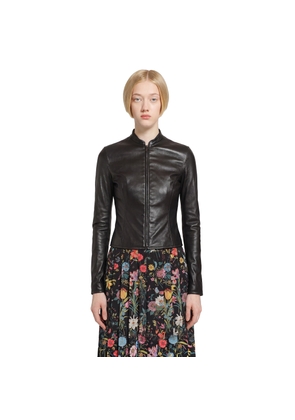 Light Stretch Leather Zip Jacket