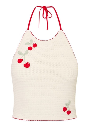 LoveShackFancy Avanyah Cherry Crochet Top - Moda Operandi