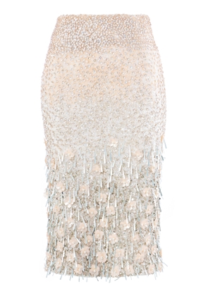 La Fuori Maris Embellished Tulle Midi Skirt - Moda Operandi