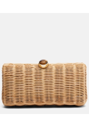 Judith Leiber Couture Poppy embellished wicker clutch