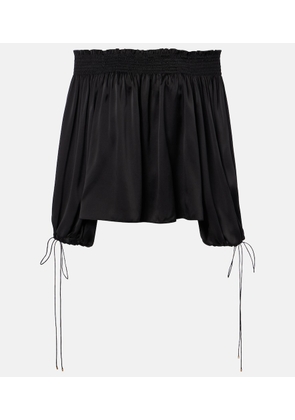 Chloe Off-shoulder silk satin top
