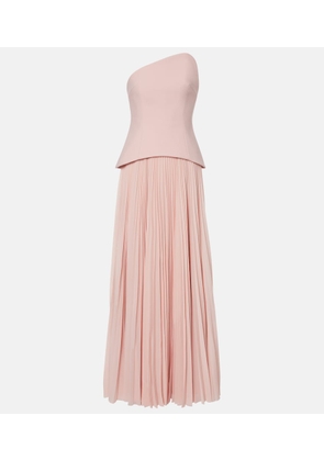 Solace London Britt pleated strapless gown