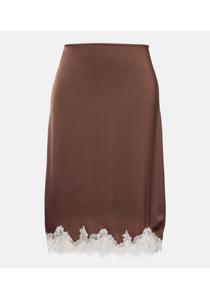 Faithfull Marisol lace-trimmed midi skirt