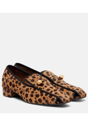 Herbert Levine Showtime leopard-print calf hair loafer pumps