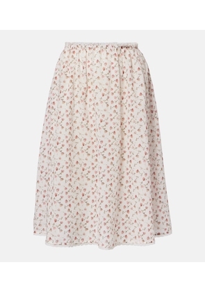 Posse Charlotte floral cotton midi skirt