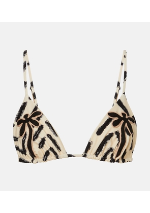 Johanna Ortiz Embroidered printed bikini top