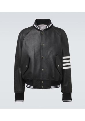 Thom Browne 4-Bar leather bomber jacket