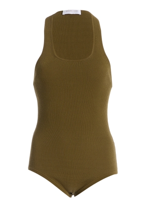 Michael Kors Collection Scoop Neck Ribbed Bodysuit - Moda Operandi