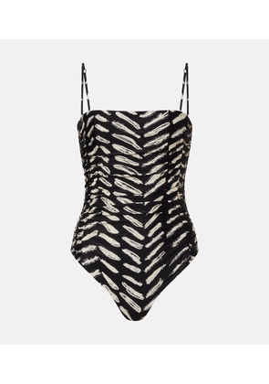 Johanna Ortiz Printed ruched swimsuit