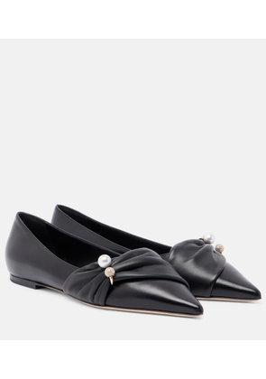 Jimmy Choo Rafi embellished leather ballet flats