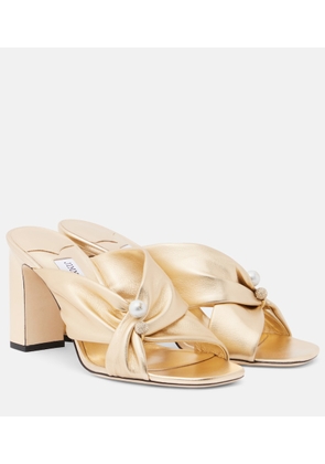 Jimmy Choo Rafi embellished metallic leather mules