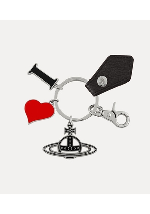 Vivienne Westwood I Love Orb Keyring Faux Leather Black One Size Unisex