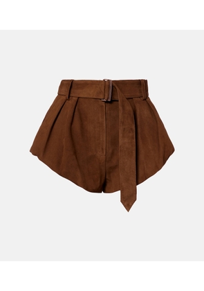 Magda Butrym Belted suede shorts