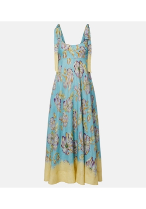 Alemais Jerry floral linen midi dress