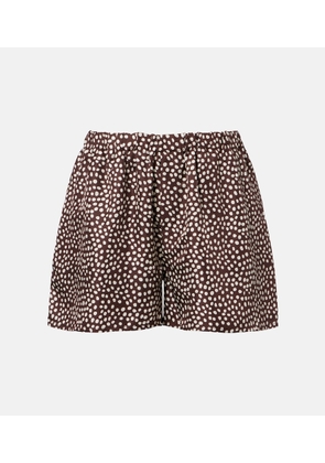 Asceno Franca polka-dot silk charmeuse shorts