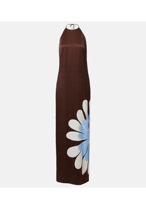 Cala de la Cruz Agnes floral halterneck maxi dress