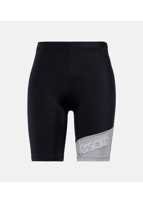 Versace Logo embroidered biker shorts