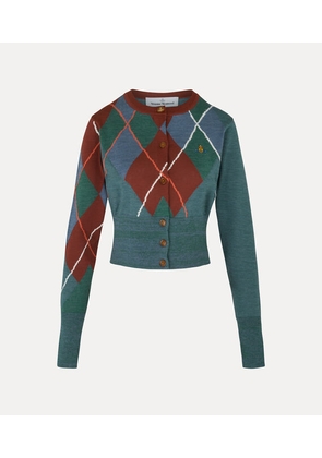 Vivienne Westwood Argyle Cropped Cardigan Wool XS Women