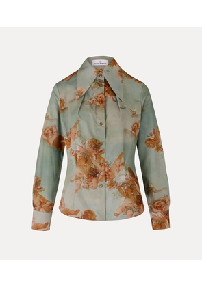 Vivienne Westwood Violin Shirt Printed Poplin Primavera-cherubs 38 Women