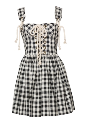 Lena Hoschek Giuseppina Lace-Up Cotton Mini Dress - Moda Operandi