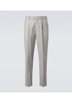 Brunello Cucinelli Pinstripe wool and cashmere tapered pants