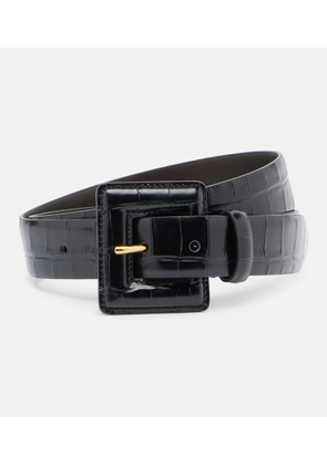 Nour Hammour Soma croc-effect leather belt