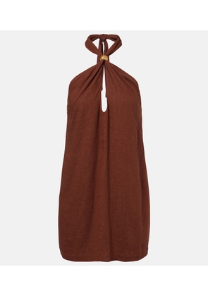 ViX Paula Hermanny Astera halterneck linen-blend minidress