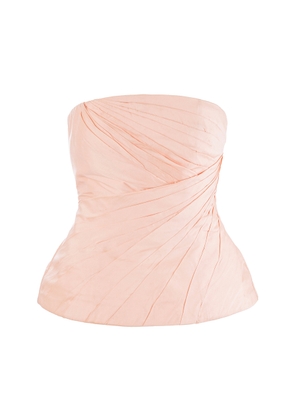 La Fuori Blush Veil Taffeta Corset Top - Moda Operandi