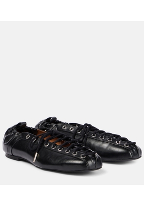Ganni Lace-up ballet flats