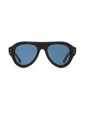 Ray-Ban Pilot Sunglasses in Black & Dark Blue - Black. Size all.