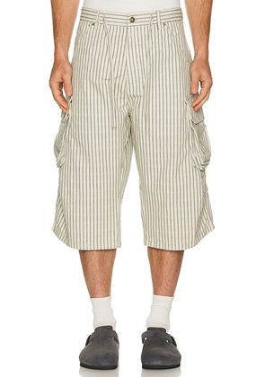 424 Camo Bermudas in White & Blue - Cream. Size 54 (also in 48, 50).